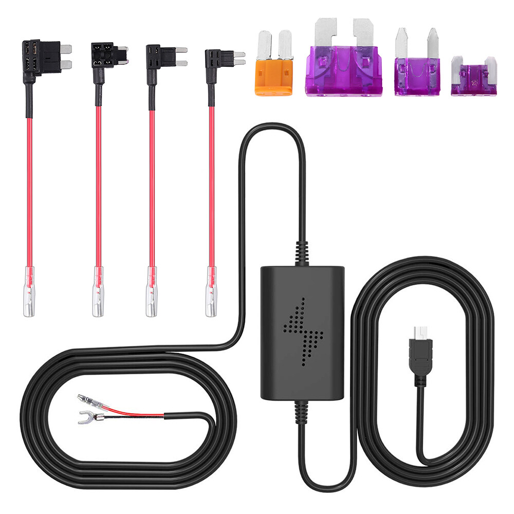 Universal HardWire Fuse Box Car Recorder Dash Cam Hard Wire Kit + Mini USB